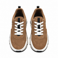 Hermès Brown Leather Low-Top Sneakers with White Laces