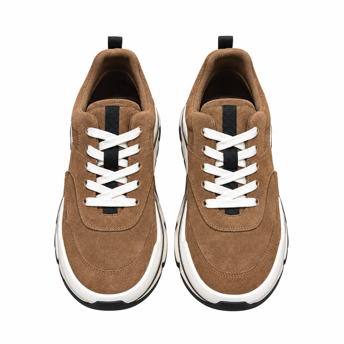 Hermès Brown Leather Low-Top Sneakers with White Laces