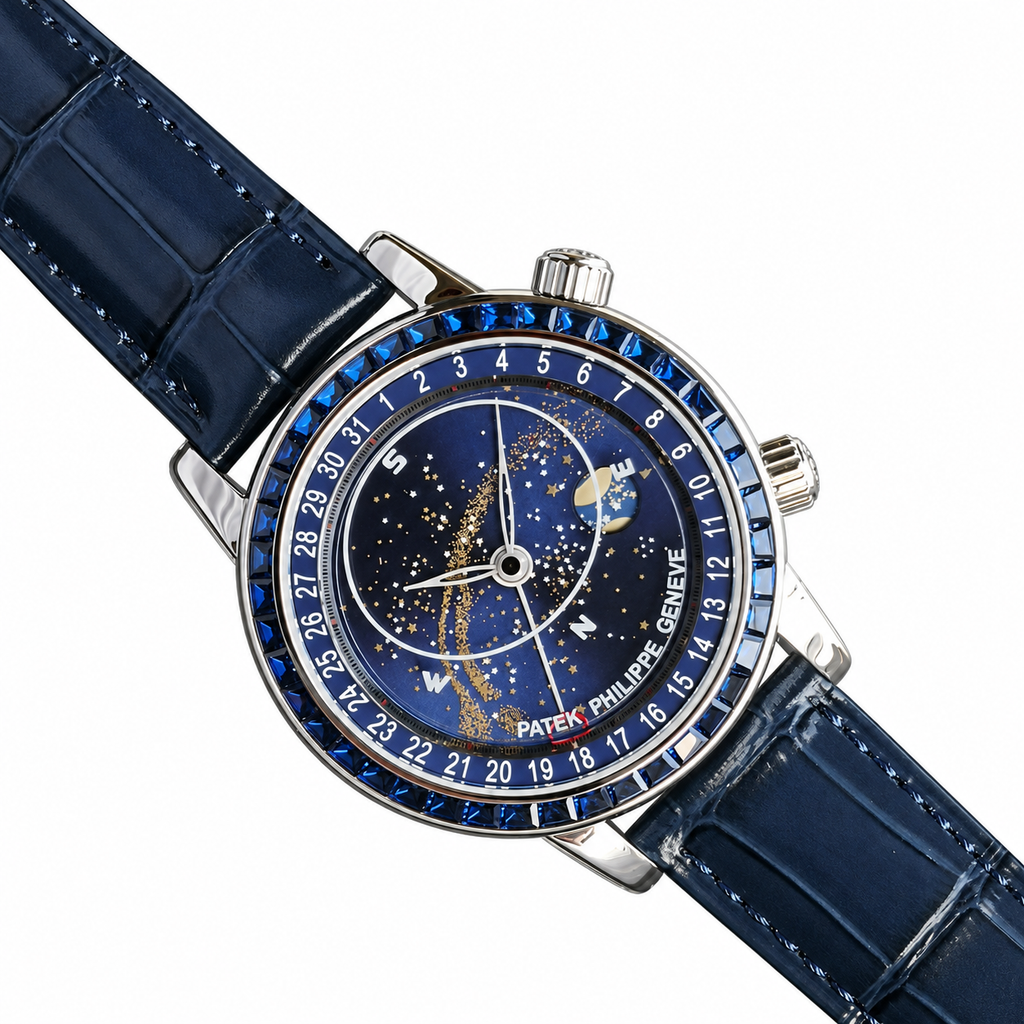 Patek Philippe Celestial White Gold Blue Sapphire Bezel Star Chart 44mm