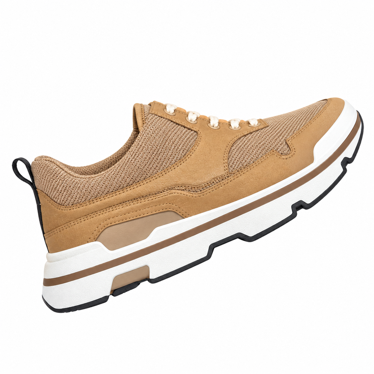 Hermès Tan Leather & Mesh Low-Top Sneakers