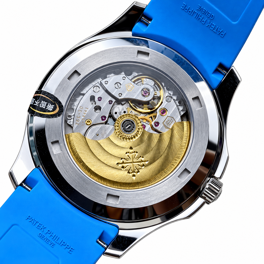 Patek Philippe Aquanaut Steel Black Dial Blue Rubber Strap 40mm