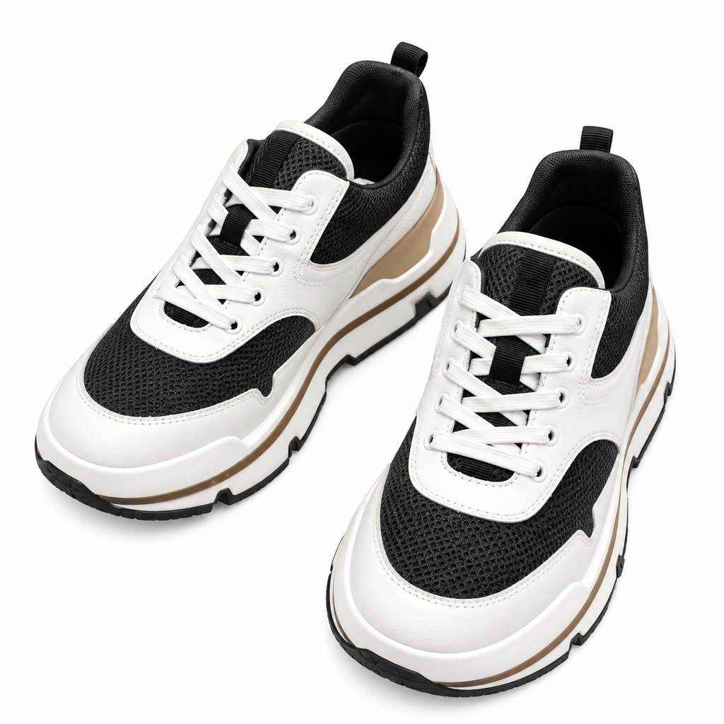 Hermès Black and White Leather & Mesh Low-Top Sneakers