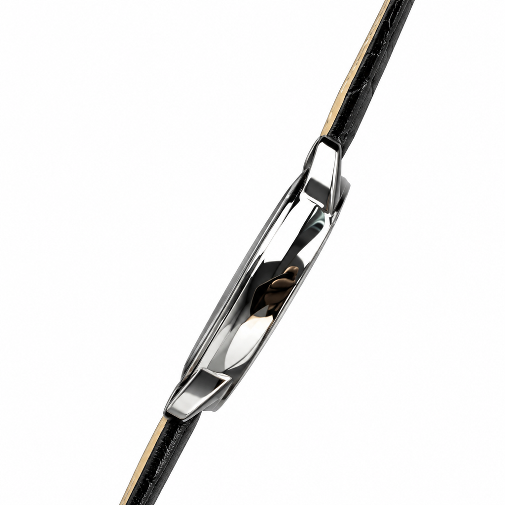 Cartier Ronde Louis Cartier Steel Diamond Bezel White Dial Black Alligator Strap Watch