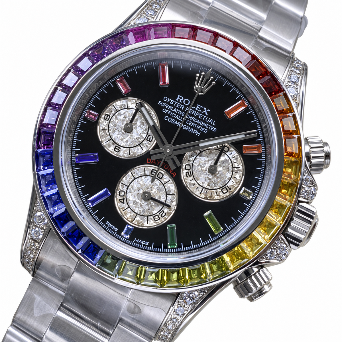 Rolex Cosmograph Daytona Rainbow 40mm White Gold Chronograph Watch