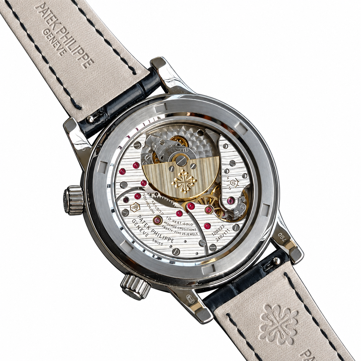 Patek Philippe Celestial White Gold Emerald Bezel Black Star Dial Moon Phase 44mm