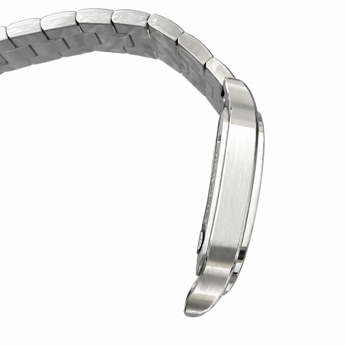 Cartier Santos de Cartier Large Stainless Steel Skeleton Green Roman Numeral Steel Bracelet Automatic Watch