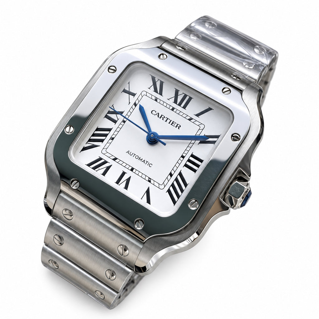 Cartier Santos de Cartier Steel White Dial Automatic Watch XL