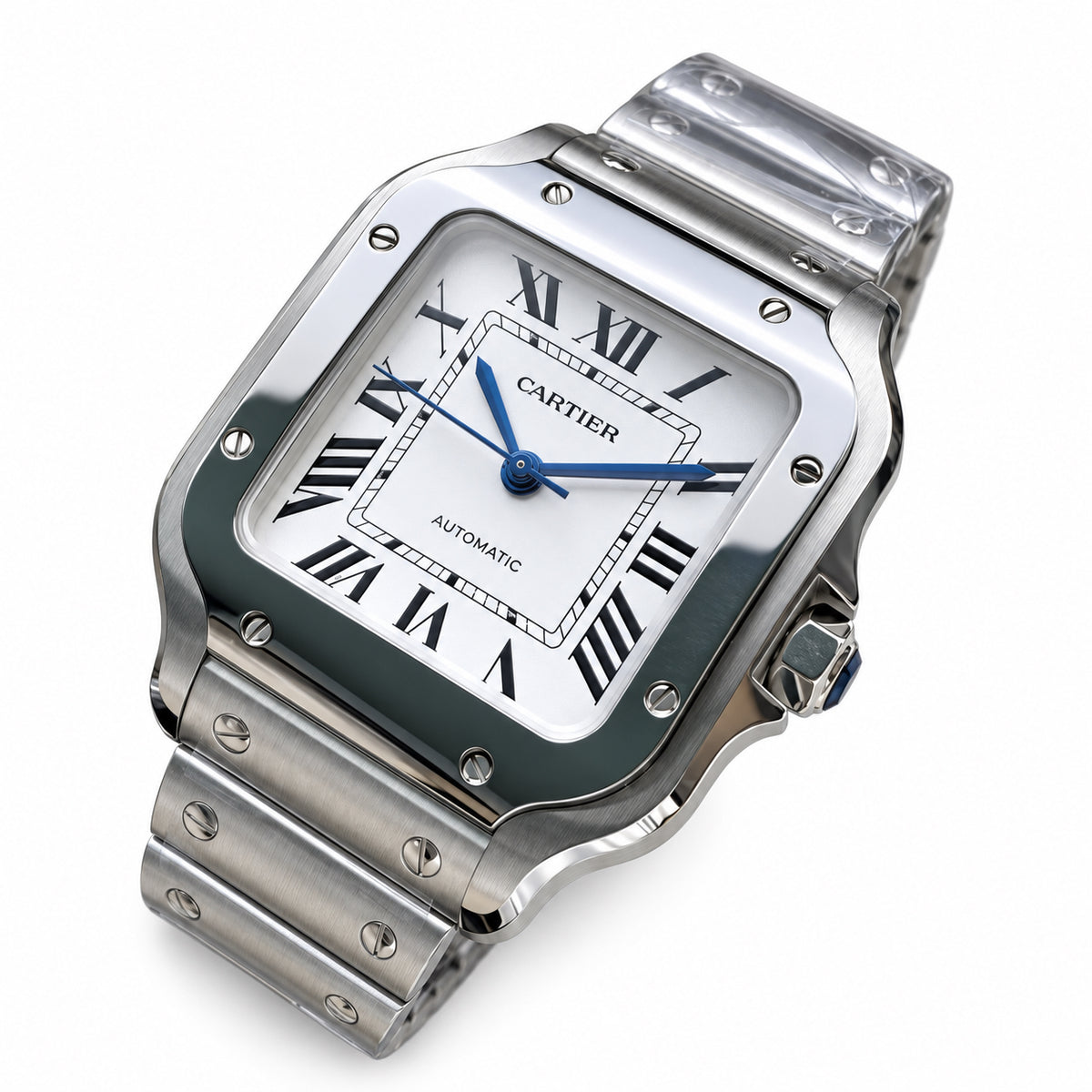 Cartier Santos de Cartier Steel White Dial Automatic Watch XL