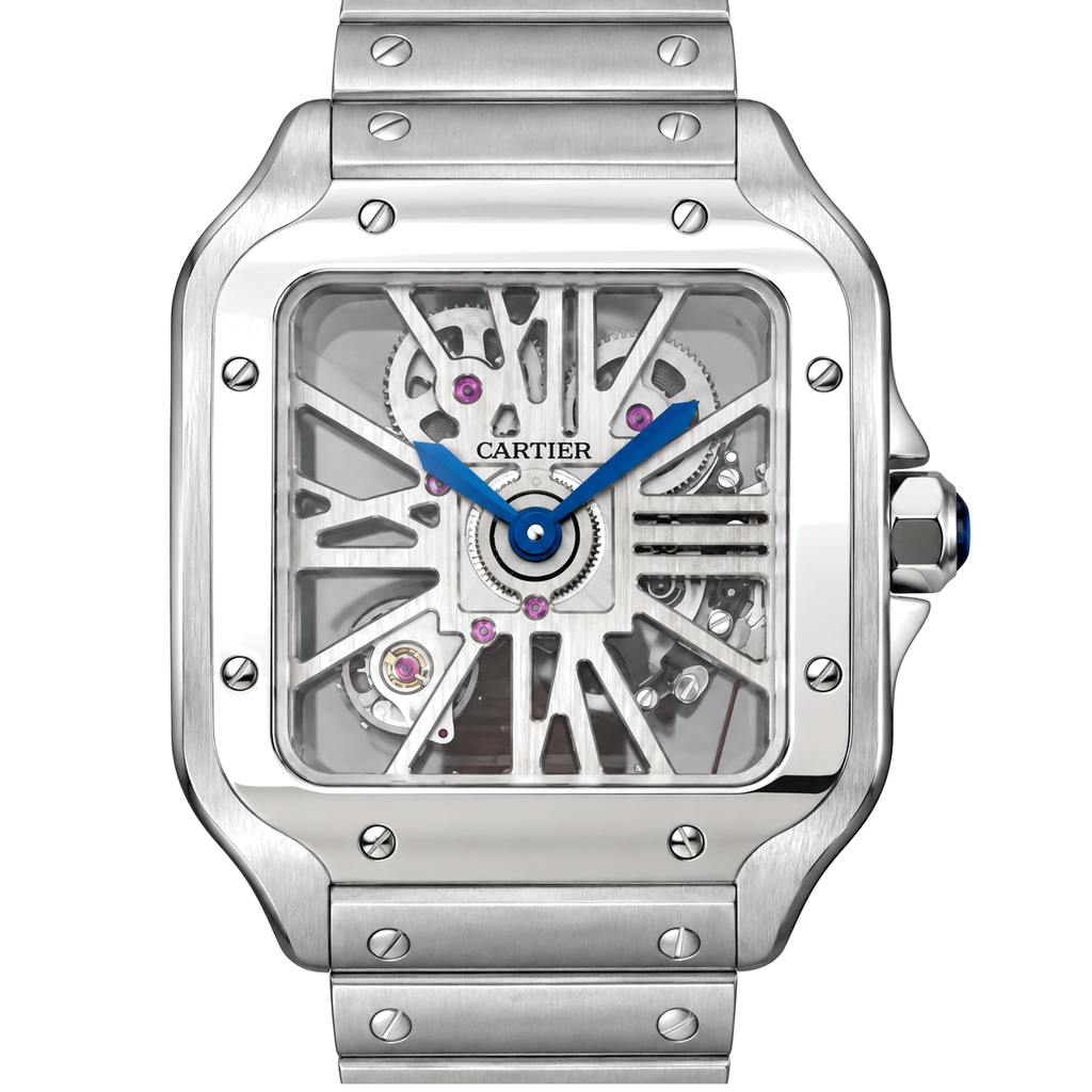 Cartier Santos de Cartier Large Skeleton Stainless Steel Automatic Steel Bracelet Watch