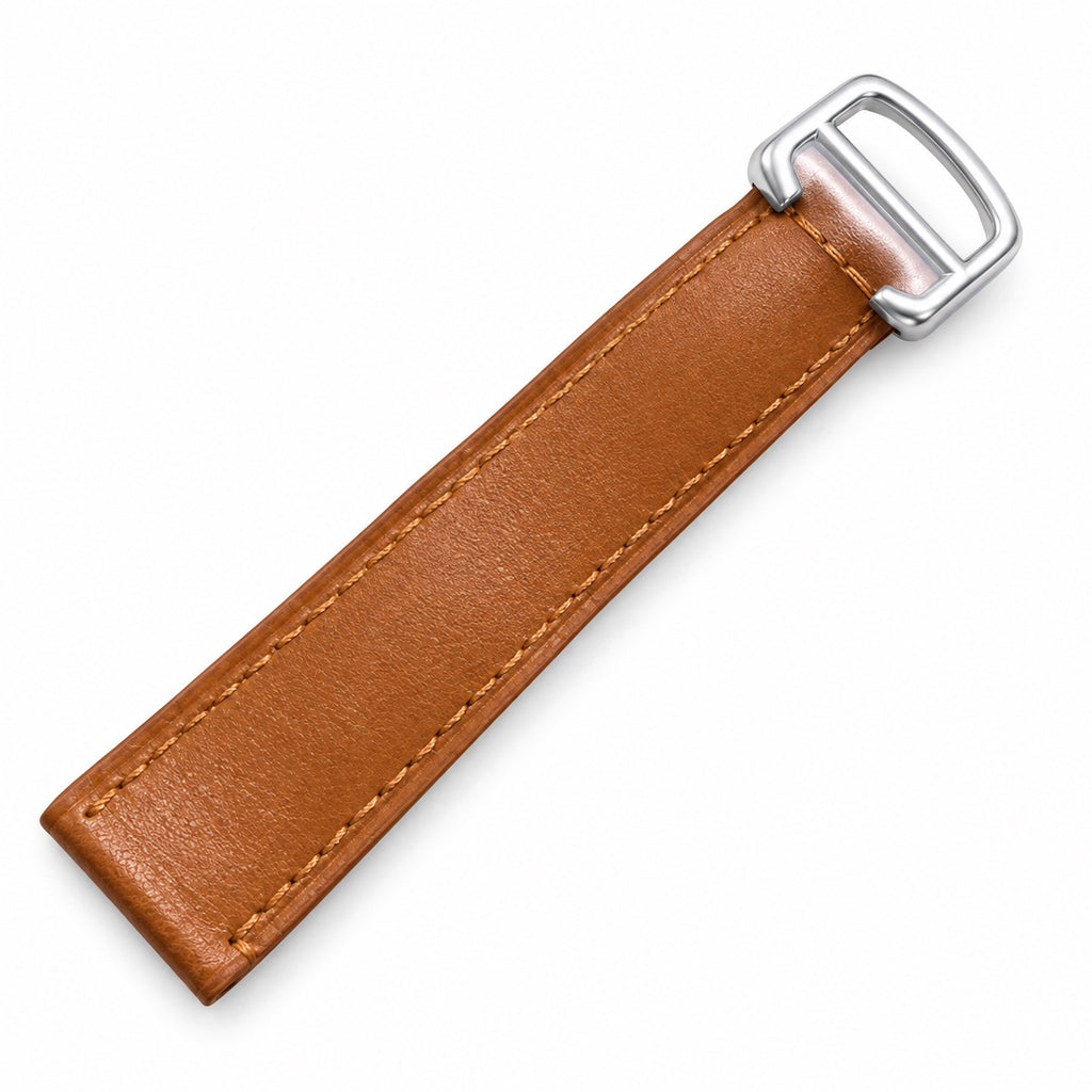 Cartier Santos de Cartier Medium Stainless Steel White Dial Tan Leather Strap Automatic Watch