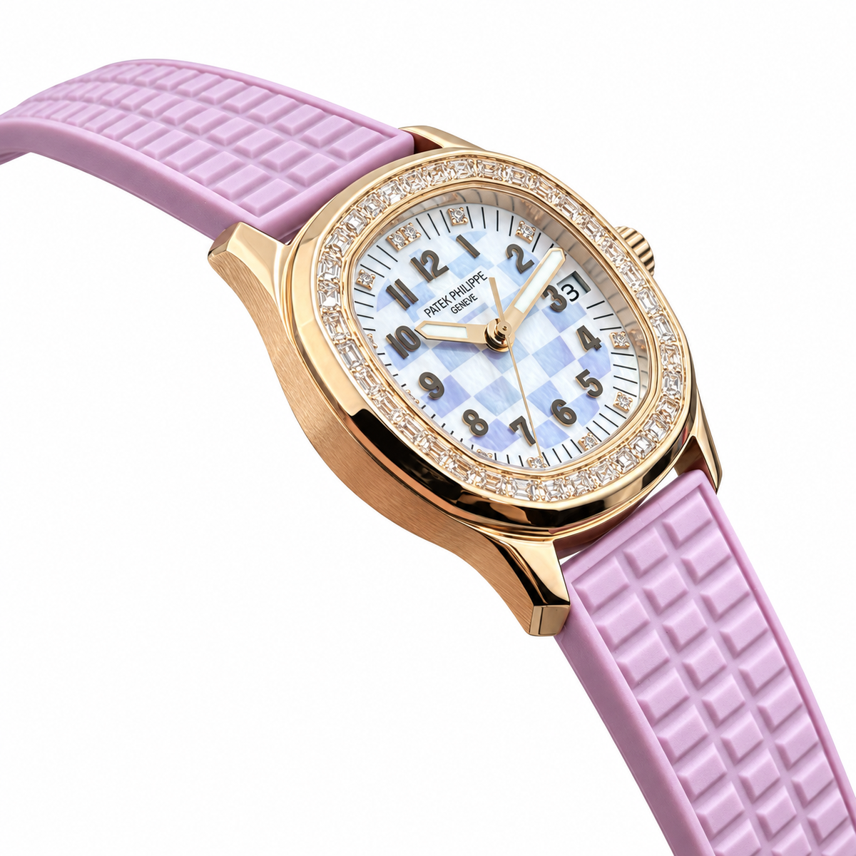 Patek Philippe Aquanaut Luce Diamond Rose Gold MOP Dial Pink Strap