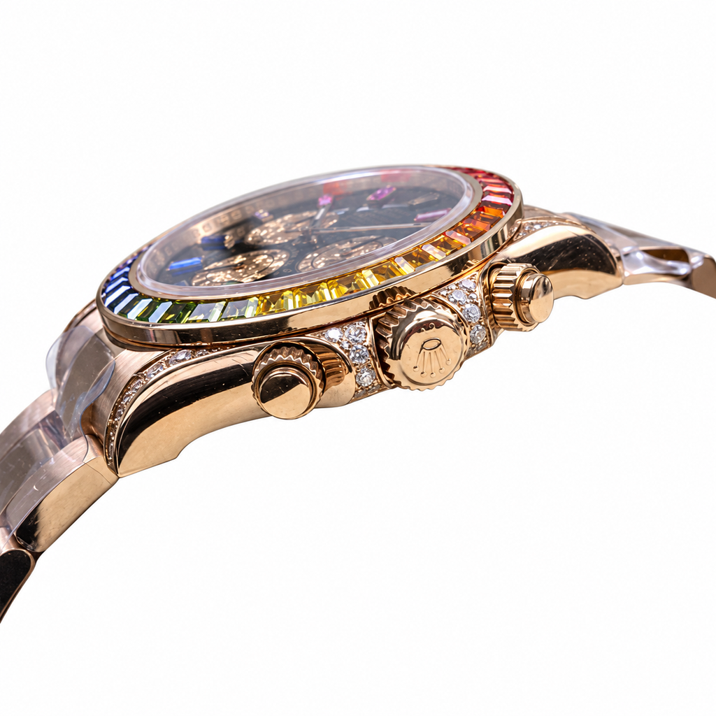 Rolex Cosmograph Daytona Rainbow 40mm Rose Gold Chronograph Watch