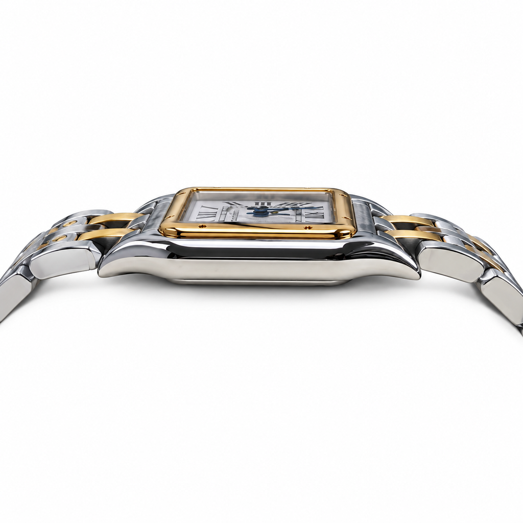 Cartier Panthère de Cartier Large Two-Tone Steel & Yellow Gold White Dial Bracelet Watch