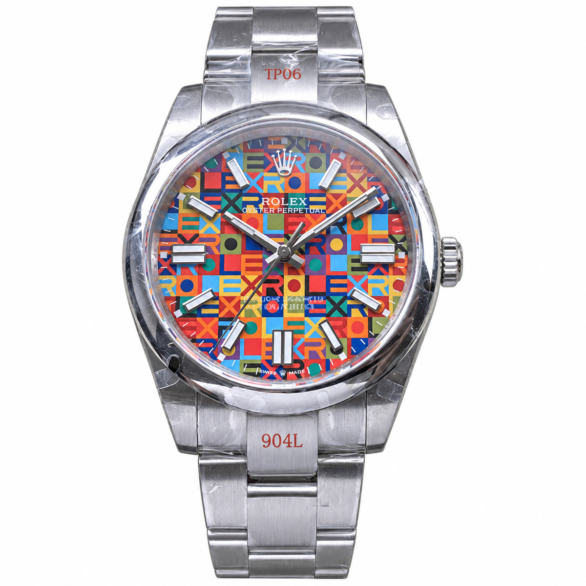 Rolex Oyster Perpetual 41 Celebration Motif Dial 904L Steel Watch