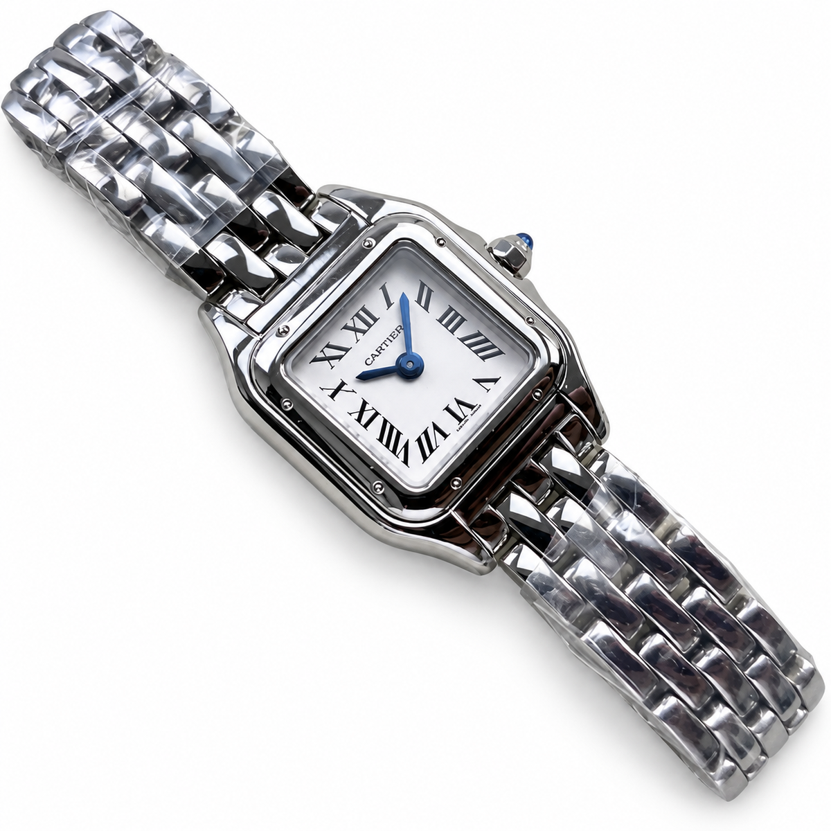 Cartier Panthère de Cartier Small Stainless Steel White Dial Roman Numeral Steel Bracelet Quartz Watch