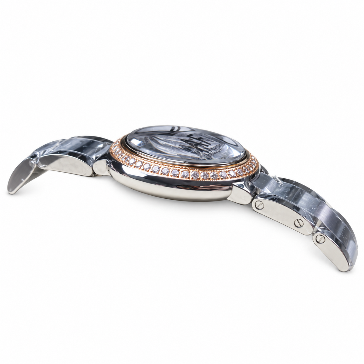 Cartier Ballon Bleu Diamond Bezel Steel Rose Gold Watch