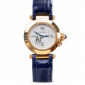 Cartier Pasha de Cartier 30mm 18k Rose Gold White Dial Blue Alligator Strap Quartz Watch