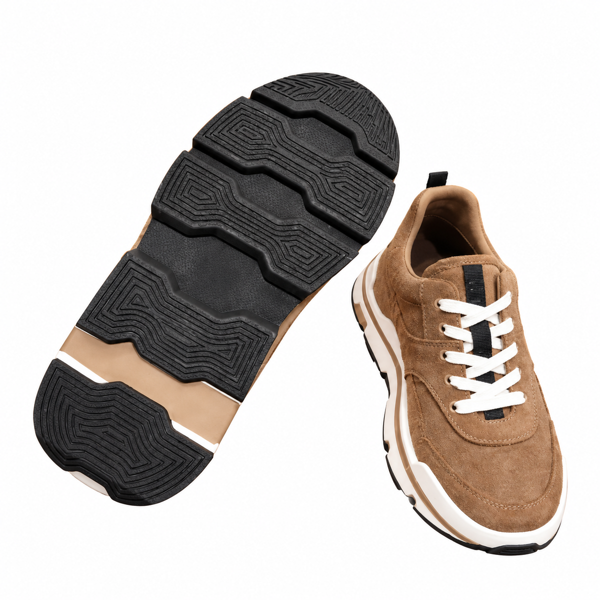 Hermès Brown Leather Low-Top Sneakers with White Laces