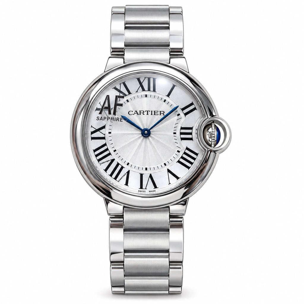Cartier Ballon Bleu Stainless Steel White Dial Sapphire Crystal Watch