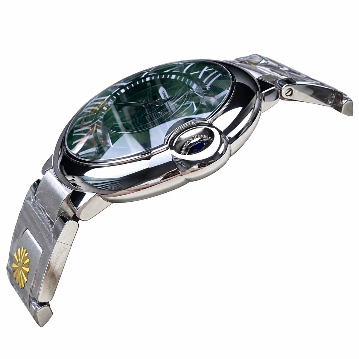 Cartier Ballon Bleu de Cartier 42mm Stainless Steel Green Dial Roman Numeral Steel Bracelet Automatic Watch