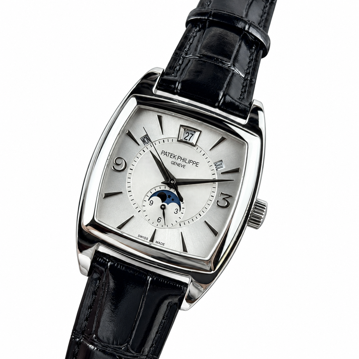 Patek Philippe Gondolo Moon Phase Date White Gold Watch