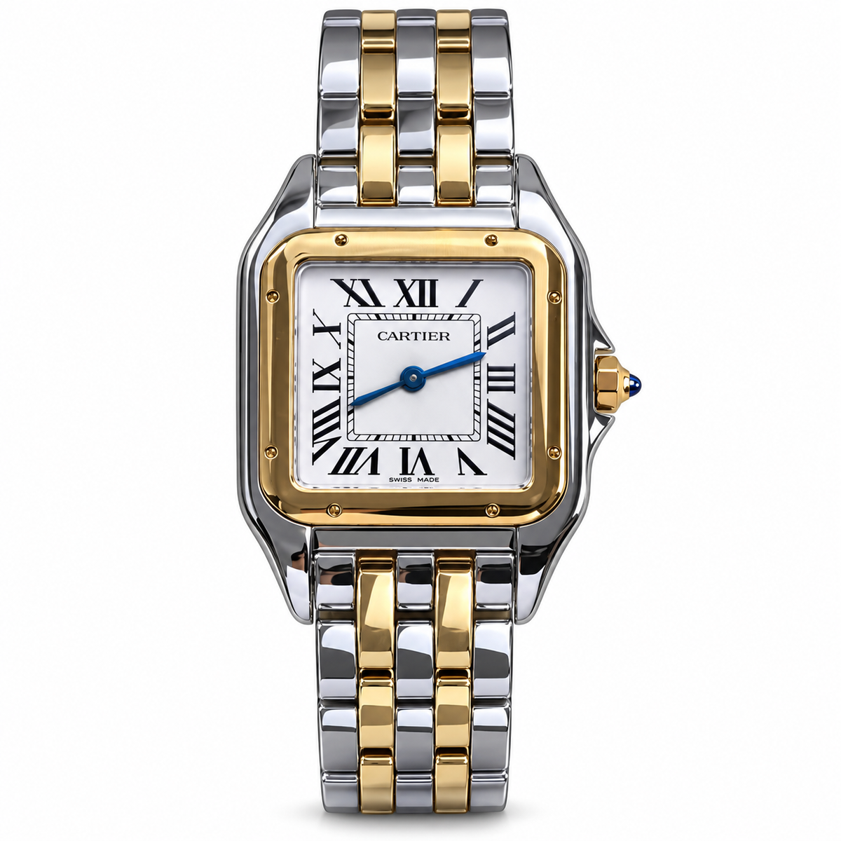 Cartier Panthère de Cartier Large Two-Tone Steel & Yellow Gold White Dial Bracelet Watch