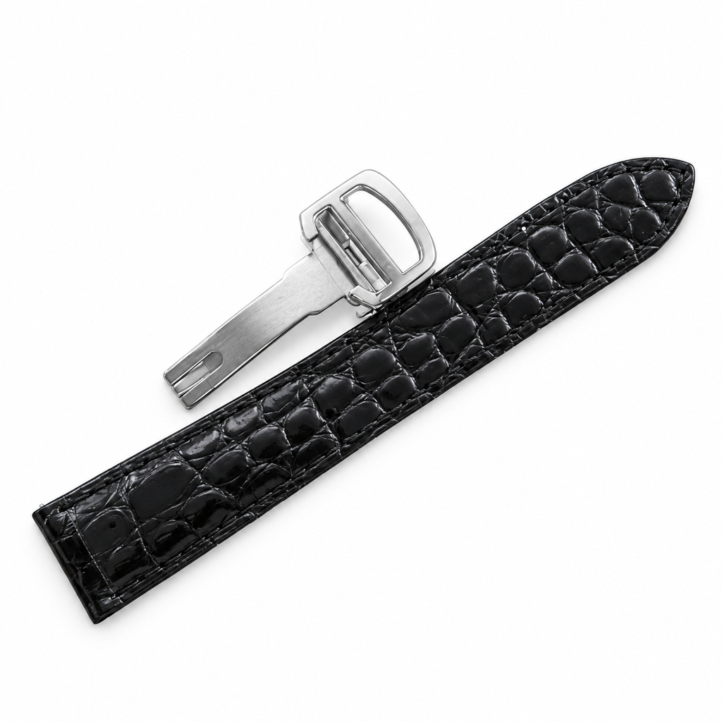 Cartier Tank Solo Large Stainless Steel Diamond Bezel White Dial Black Alligator Strap Watch