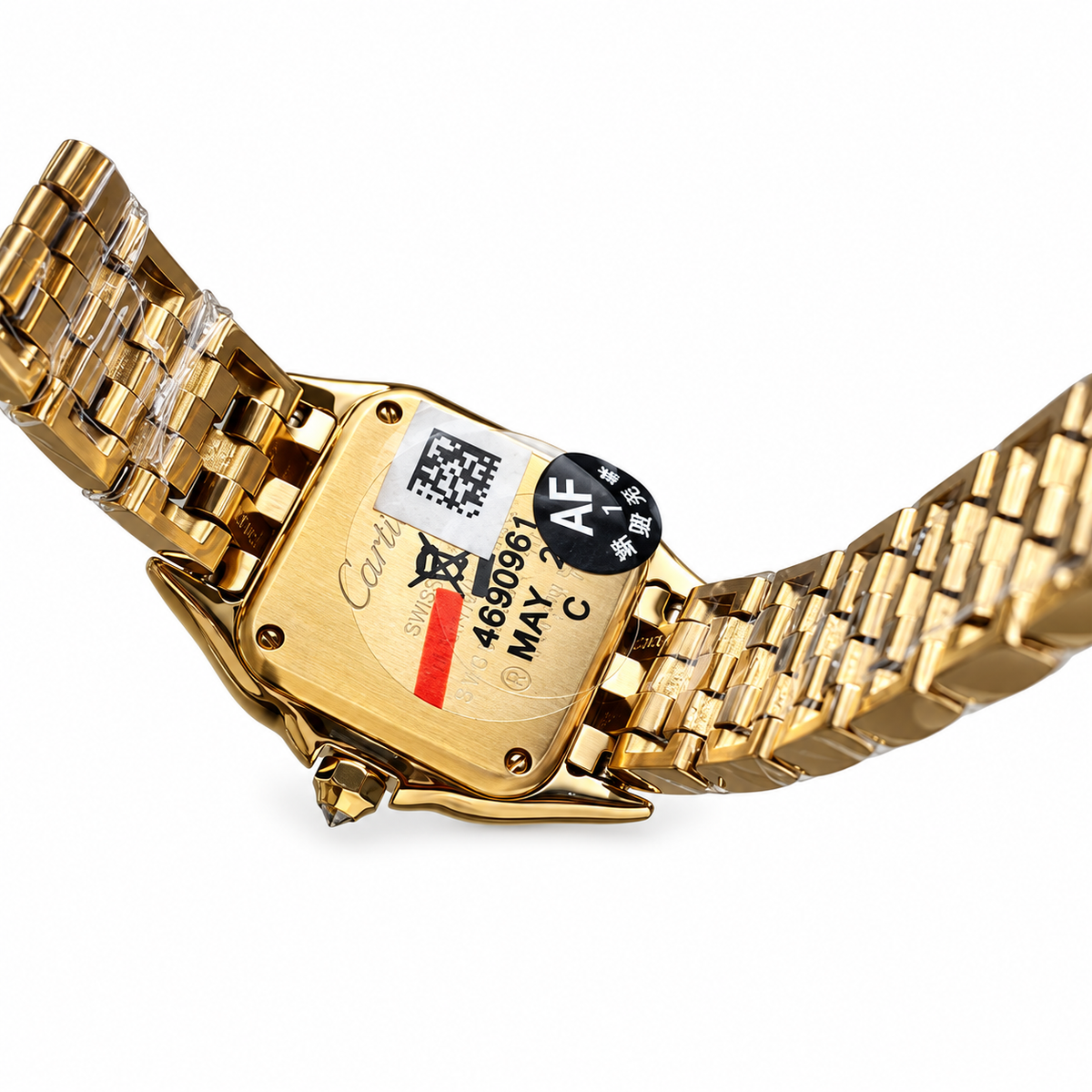 Cartier Panthère de Cartier Small 18k Yellow Gold Diamond Bezel Cream Dial Roman Numeral Yellow Gold Bracelet Quartz Watch