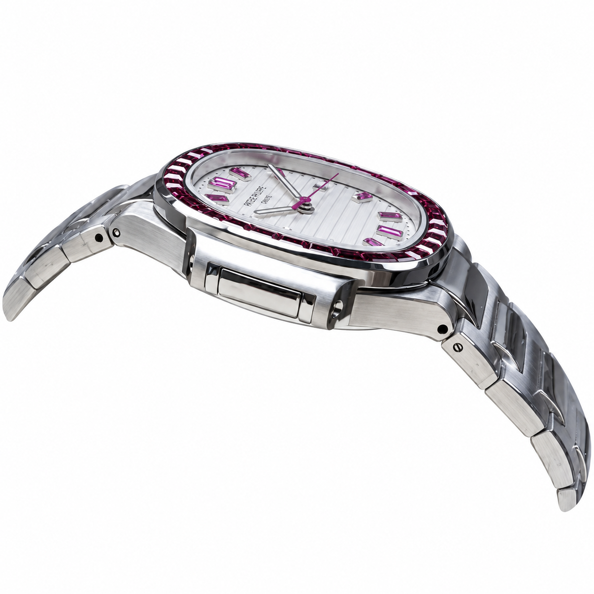 Patek Philippe Nautilus Ruby Baguette Steel White Dial