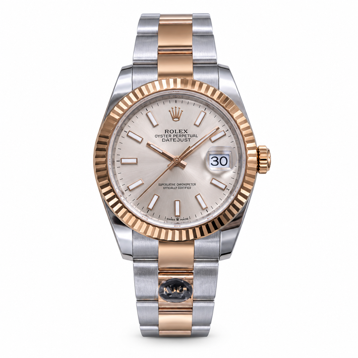 Rolex Datejust 41 Two-Tone Everose Gold Fluted Bezel Silver Dial Oyster Watch