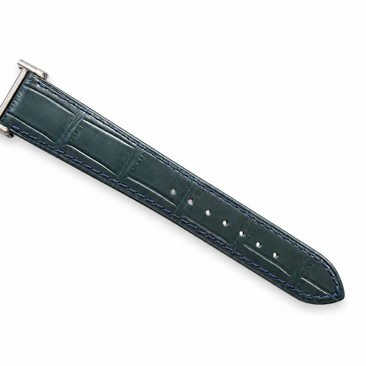 Cartier Tank Must Small Stainless Steel Blue Lacquer Dial Blue Alligator Strap Watch