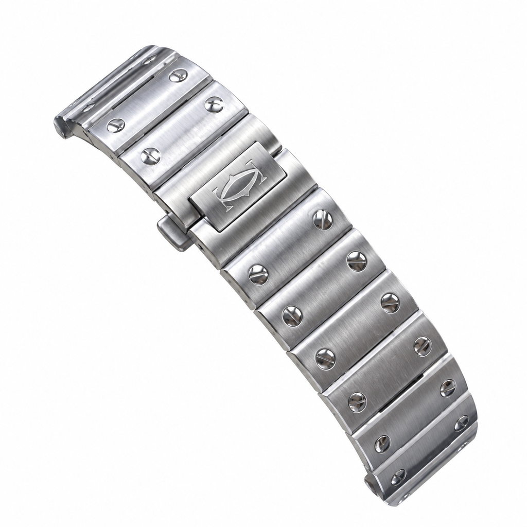 Cartier Santos de Cartier Silver Dial Steel Bracelet Watch
