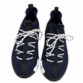 Hermès Navy Low-Top Sneakers with Patterned Laces