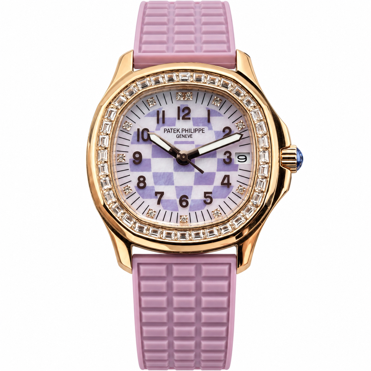 Patek Philippe Aquanaut Luce Diamond Rose Gold MOP Dial Pink Strap