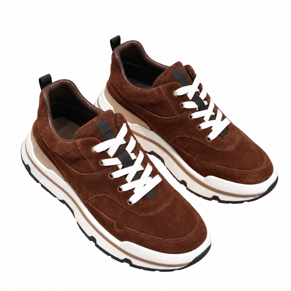 Hermès Dark Brown Leather Low-Top Sneakers | Layered Sole