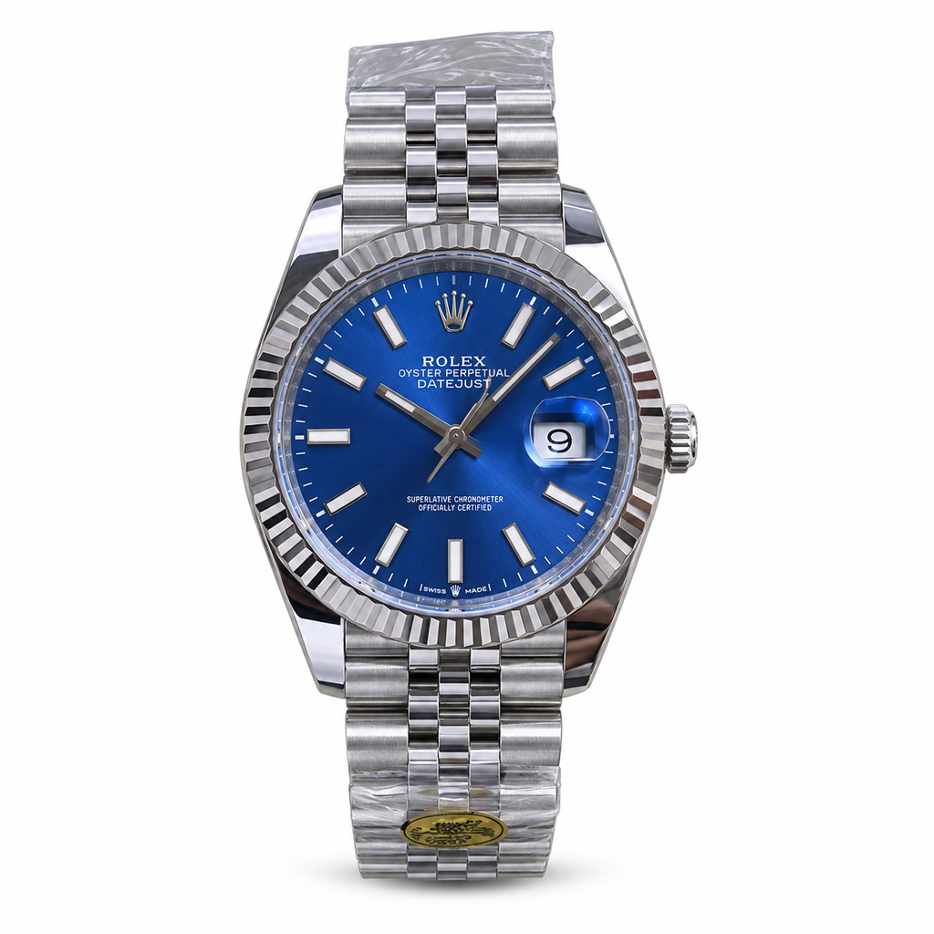 Rolex Datejust 41mm Blue Dial Fluted Bezel Jubilee Bracelet Watch
