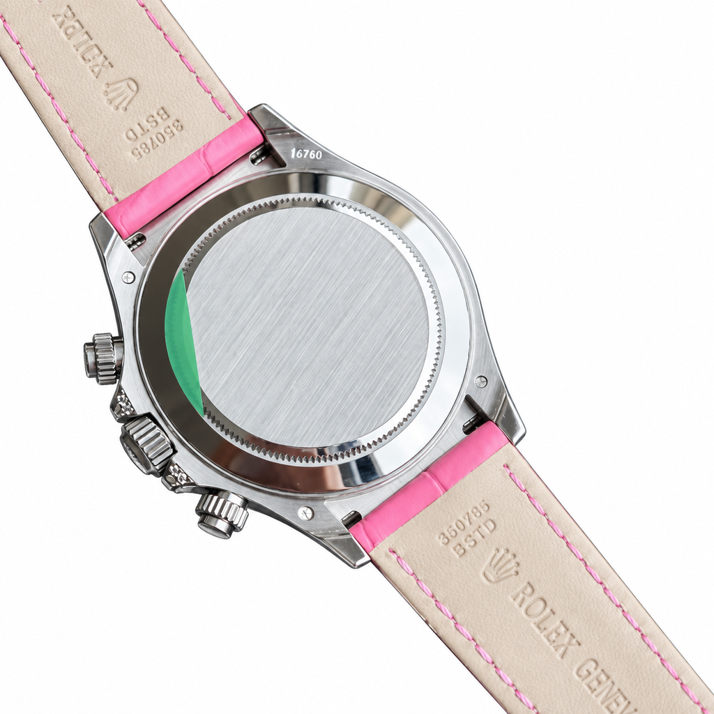 Rolex Cosmograph Daytona White Gold Pink Sapphire Diamond Bezel Pink Dial Watch