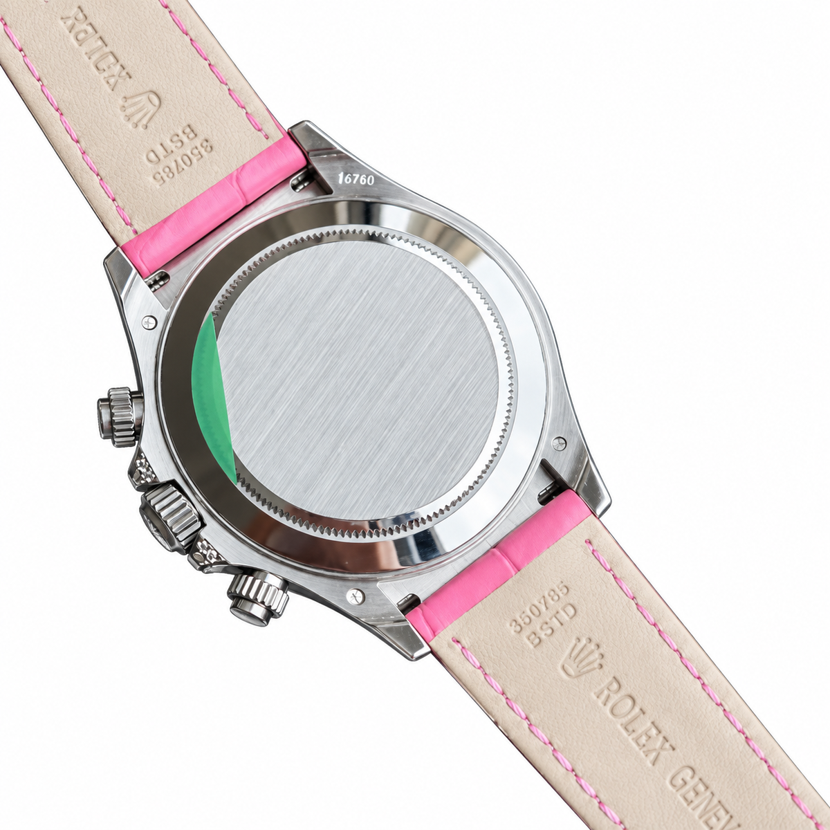 Rolex Cosmograph Daytona White Gold Pink Sapphire Diamond Bezel Pink Dial Watch
