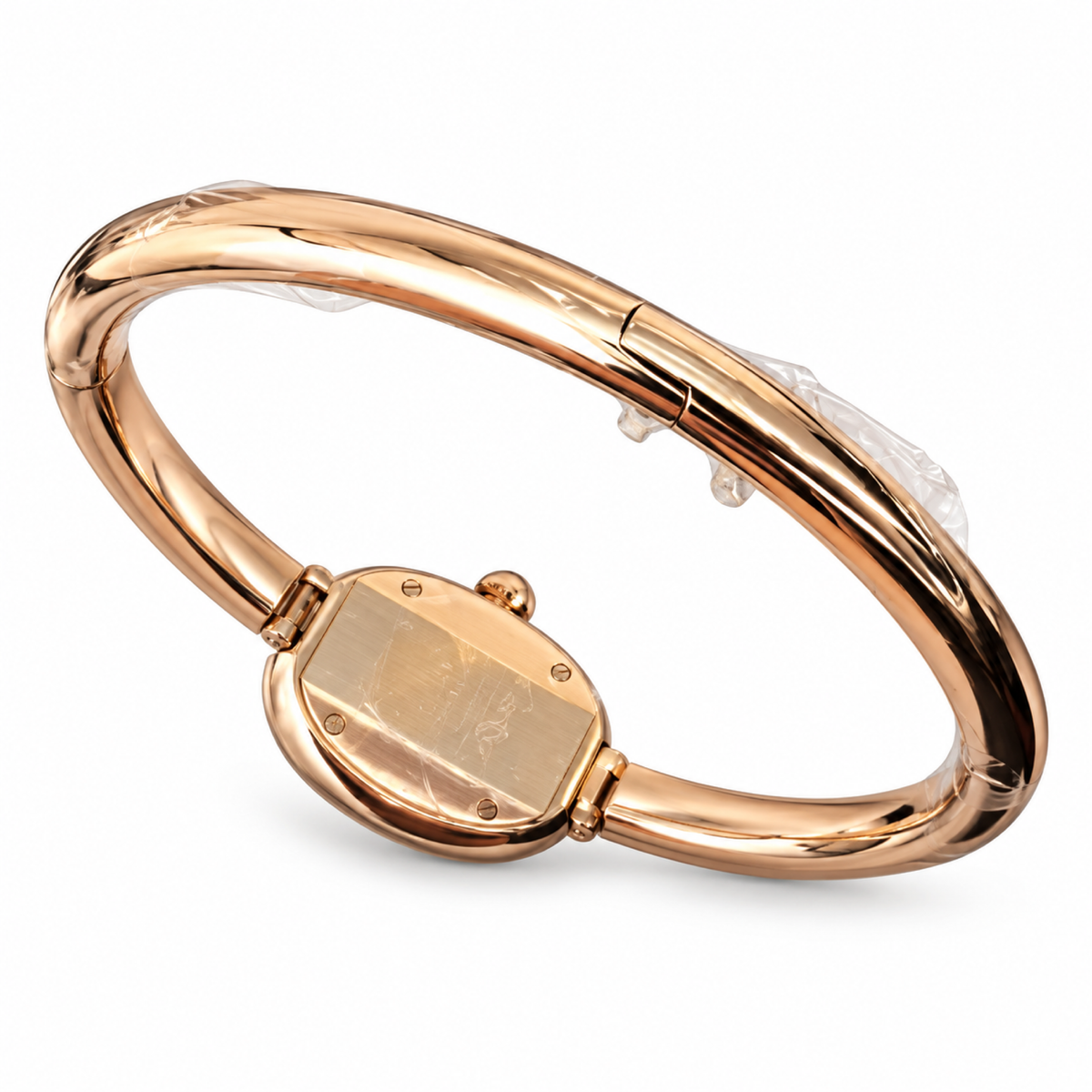 Cartier Baignoire Mini 18k Rose Gold Ivory Dial Rose Gold Bangle Bracelet Watch