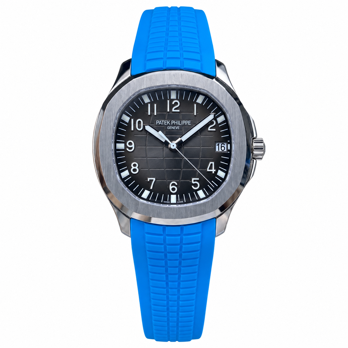 Patek Philippe Aquanaut Steel Black Dial Blue Rubber Strap 40mm