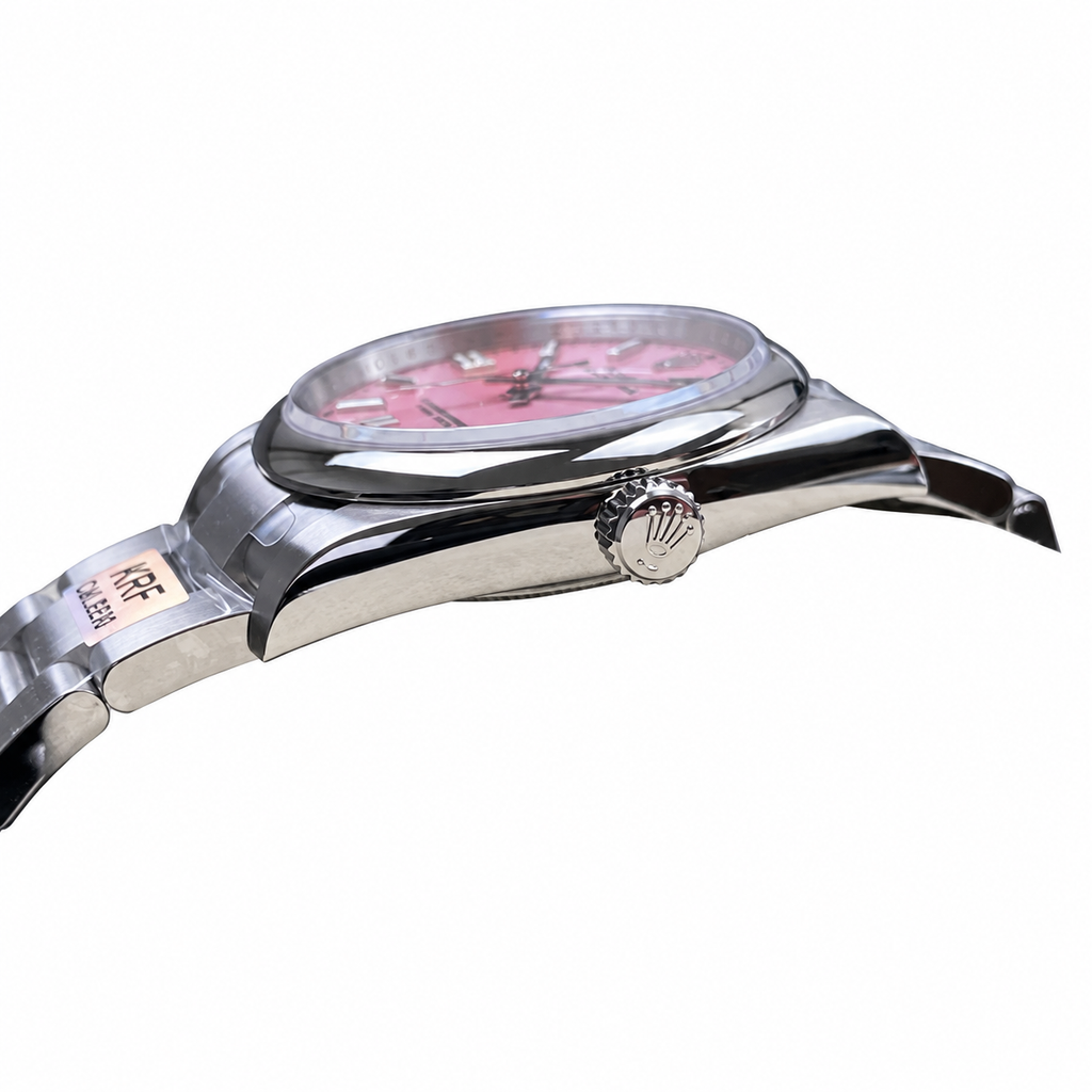 Rolex Oyster Perpetual Candy Pink Dial Smooth Bezel Oyster Bracelet Oystersteel
