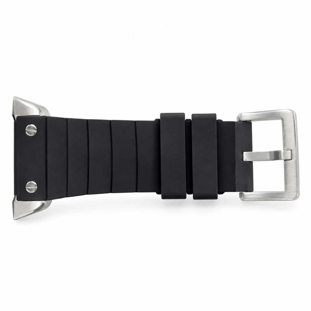 Cartier Santos 100 XL Stainless Steel Black Rubber Bezel White Dial Roman Numeral Black Rubber Strap Automatic Watch