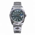 Rolex Datejust Mint Green Dial Fluted Bezel Oyster Bracelet Oystersteel