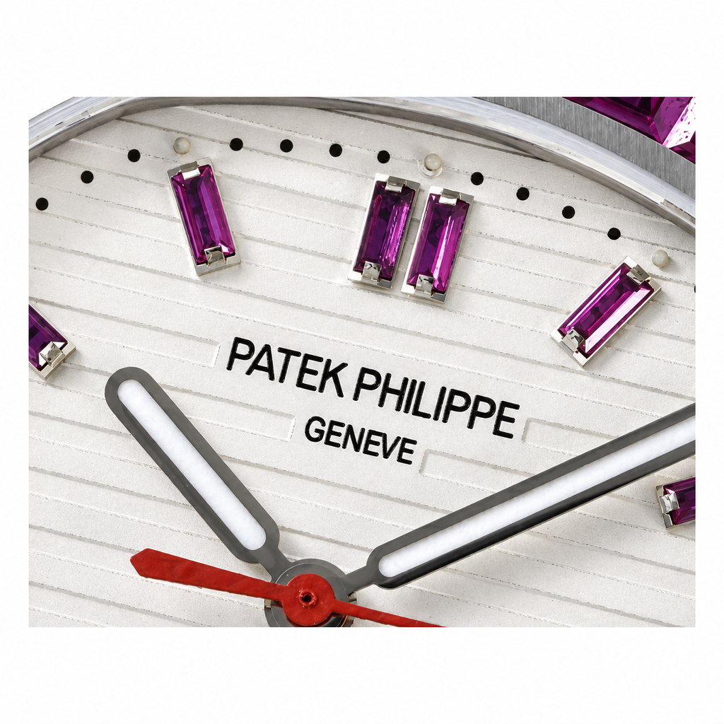 Patek Philippe Nautilus Amethyst Baguette Steel White Dial