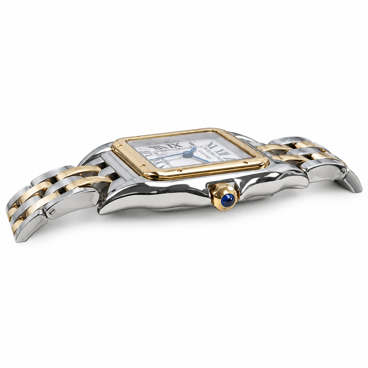 Cartier Panthère de Cartier Large Two-Tone Steel & Yellow Gold White Dial Bracelet Watch