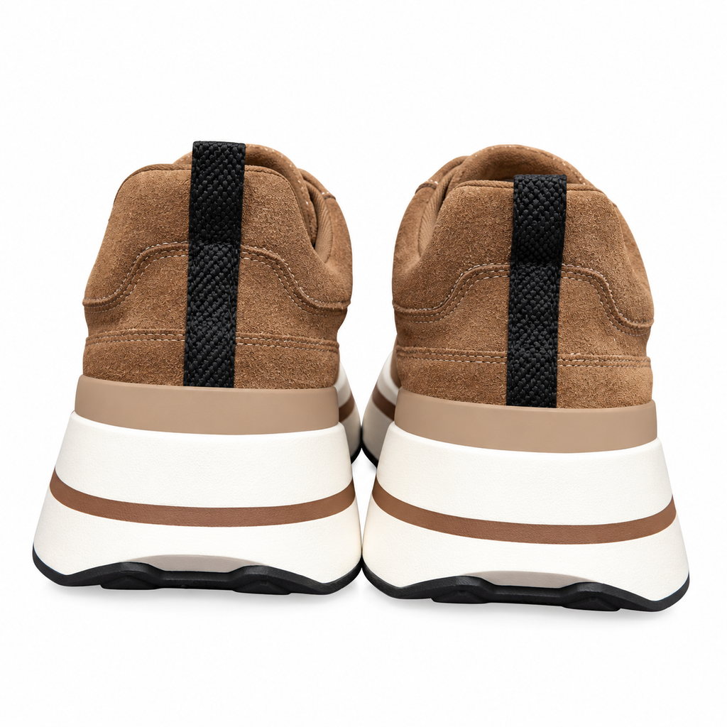 Hermès Brown Leather Low-Top Sneakers with White Laces