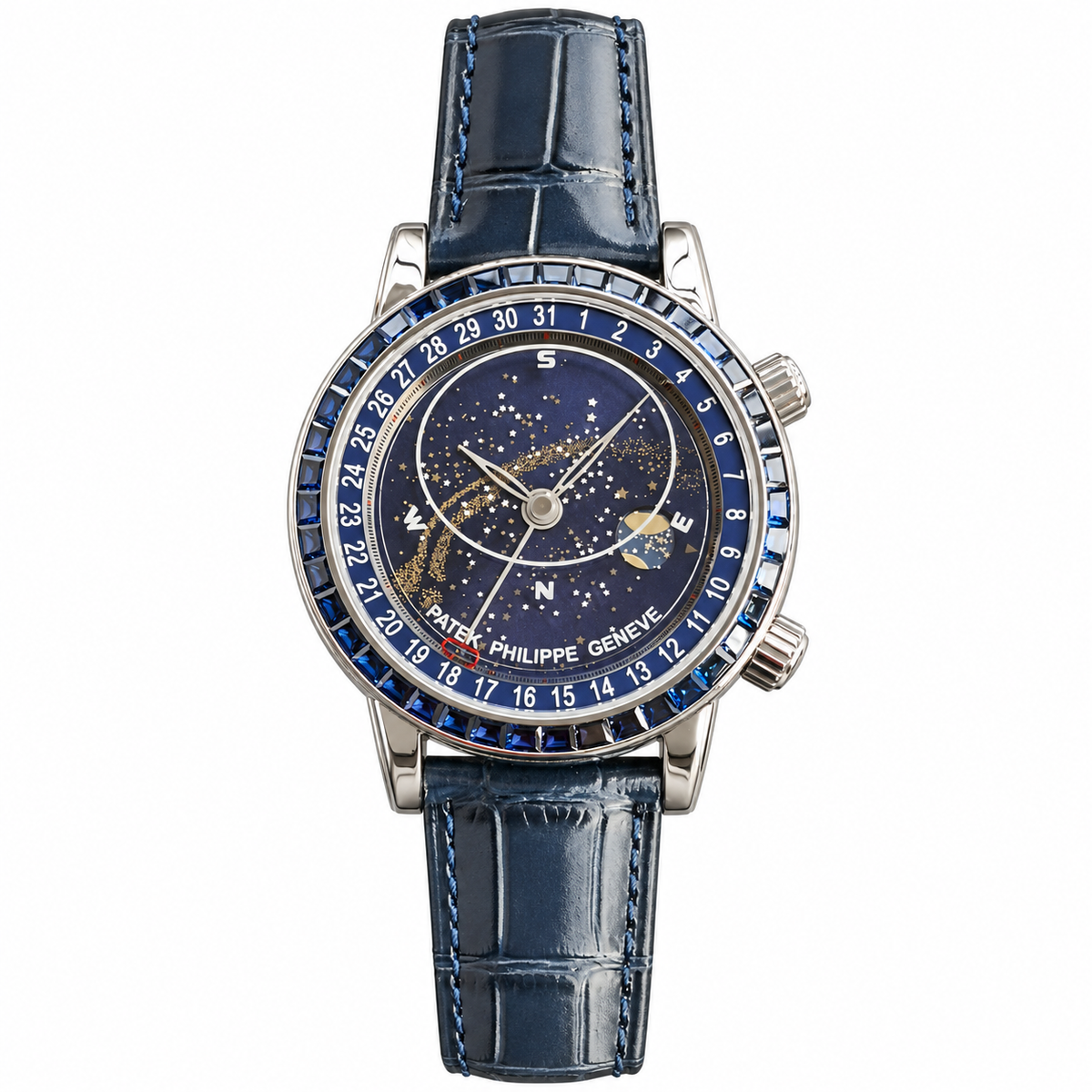 Patek Philippe Celestial White Gold Blue Sapphire Bezel Star Chart 44mm