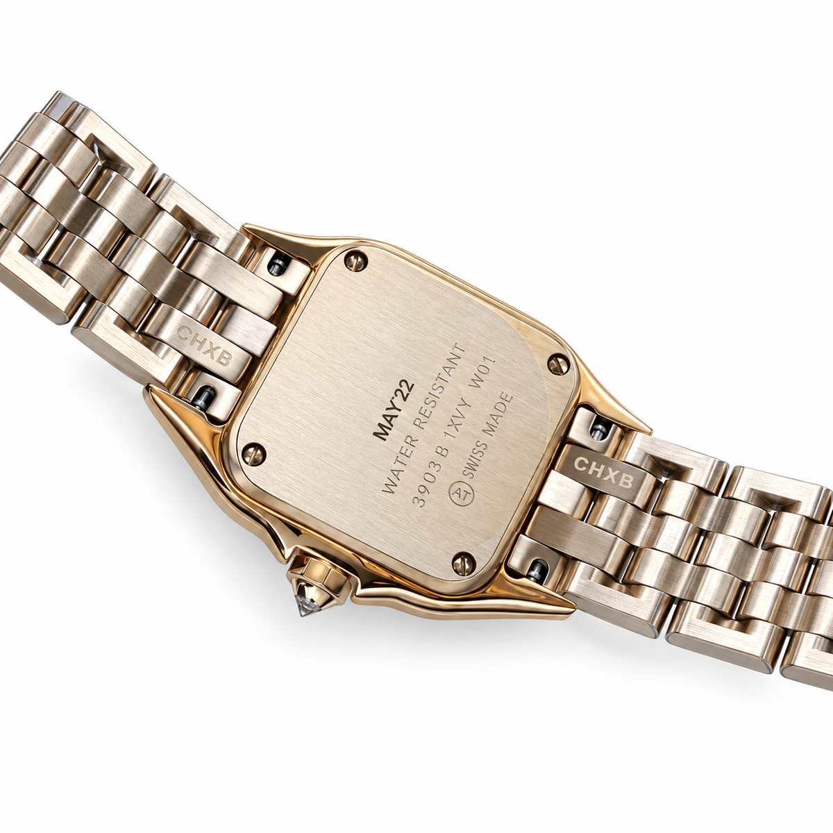 Cartier Panthère de Cartier Small 18k Yellow Gold Diamond Bezel White Dial Roman Numeral Yellow Gold Bracelet Quartz Watch