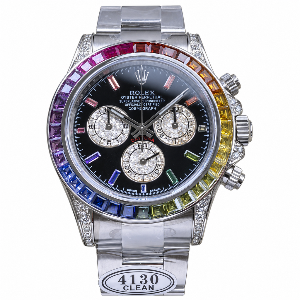 Rolex Cosmograph Daytona Rainbow 40mm White Gold Chronograph Watch