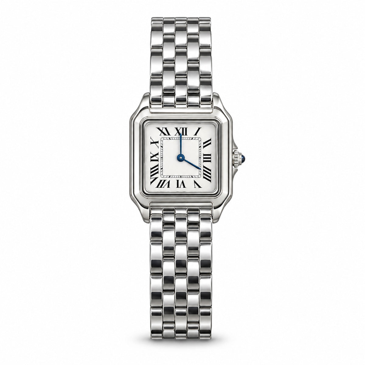 Cartier Panthère de Cartier Medium Stainless Steel White Dial Roman Numeral Steel Bracelet Quartz Watch